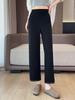 Spring/Summer 2026 Women's High-Waisted Lace Trim Wide-Leg Pants - Petite, Casual Eight-Point Drape Style