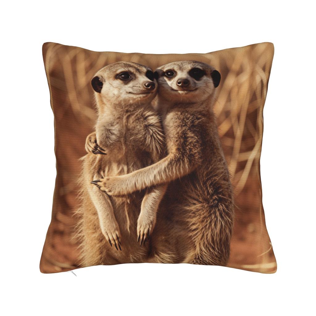 Pillow Case Adult Meerkat Holding Baby Meerkat Comfy  Pillow Cover For Sofa Car Home Decor Vintage Pillowcases