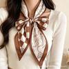 Elegant Satin Chiffon Plaid Stripe Scarf: Versatile Accessory for Clothes & Pants