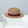 Pălărie Panama țesută unisex cu bor plat și calotă jazz, Șapcă western cowboy retro fashion, Pălărie de soare pentru vacanță la plajă, călătorii, exterior