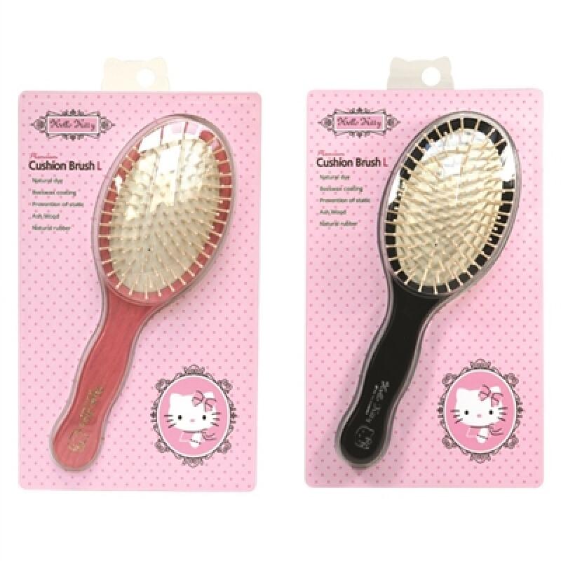 Hello Kitty Premium Cushion Brush L Metal pin (black)