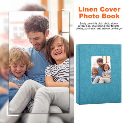 Slip-in Photo Album Linen Cover 28 Pages 56 Pockets 4x6-Inch Wedding Travel Baby Shower Kids Family Anniversary Picture Collection Book