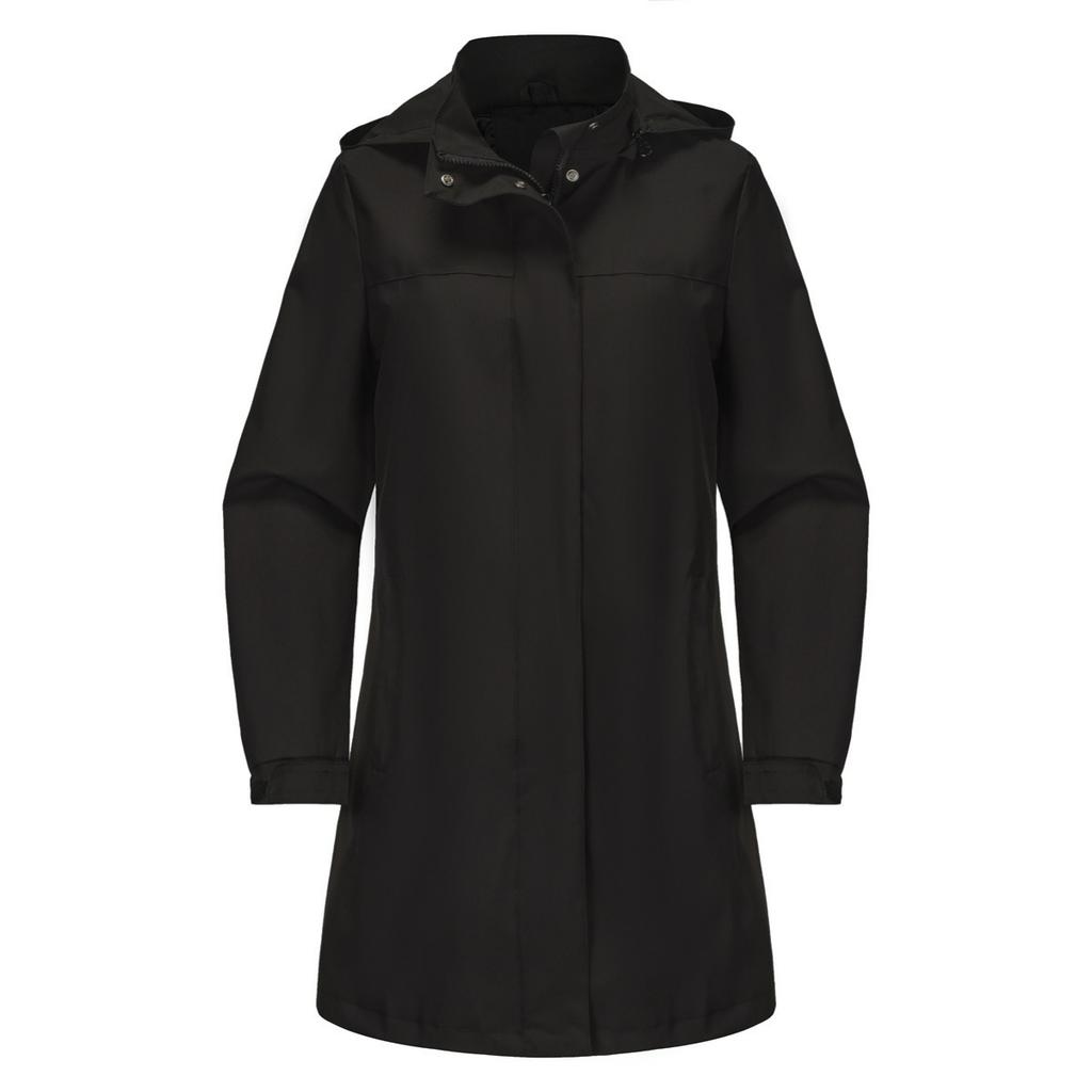 Spring and Autumn Detachable Hat Water Repellent Windbreaker Women's Solid Color Long-sleeved Thin Jacket Casual Women's Clothing