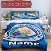 3pcs Duvet Cover Set (1*Duvet Cover + 2*Pillowcase, Without Core), Custom Name Manchester City FC Pattern Bedding Set, Home Bedroom Decor Gift
