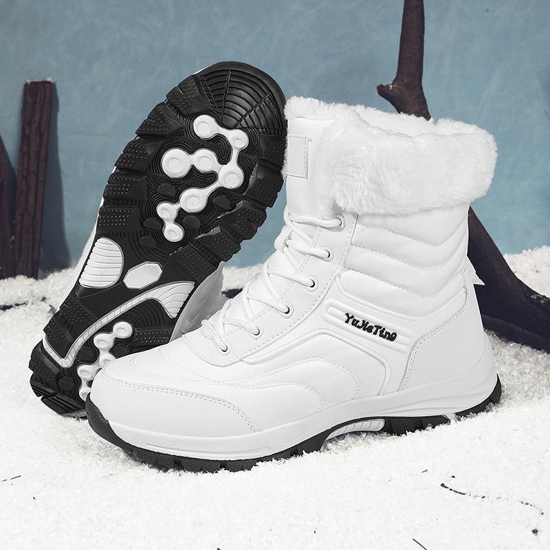 Winter Mid-Calf Warm Cotton Snow Boots for Couples - Men's and Women's Plus Velvet High-Tops.