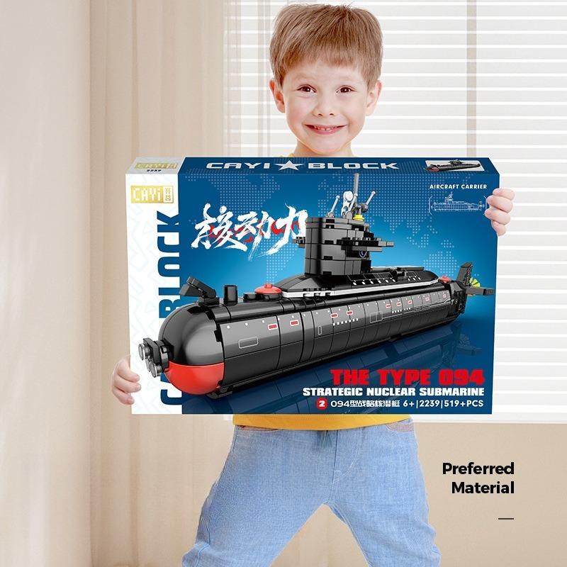 094 Vojenská válečná ponorka Kompatibilní Model z malých stavebních kostek, dětská vzdělávací montážní hračka