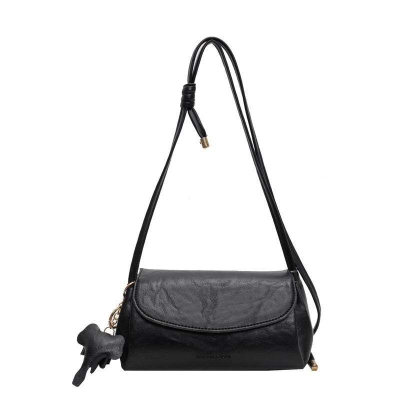 Single-shoulder Bag Women Retro PU Simple and Versatile Crossbody Bags, Lychee Texture Casual Commuting Quality Bag