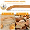 Bread Bow Knife Wood Handle with 2 Extra Stainless Steel Serrated Blades Multipurpose Bread Saw Slicer Home Bakery Baking Tools