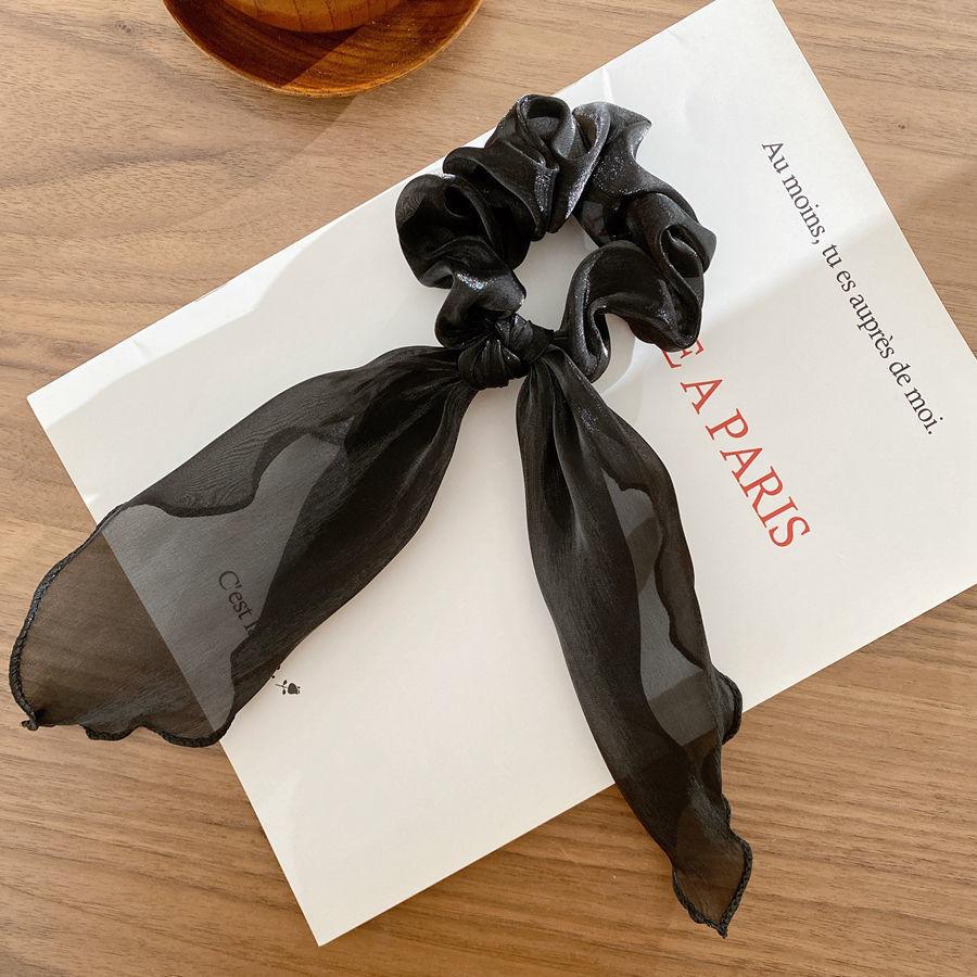 

Мода Однотонний Бант Атласна Довга Стрічка Хвіст Шарф Гумки для Волосся Жінки Дівчата Еластичні Гумки Аксесуари для Волосся