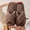 Fashion Crestar Open Toe Fluffy Slippers For Women Winter Indoor Comfortable Fur House Slides Lady Fashion Fuzzy Casual Flat Slippers