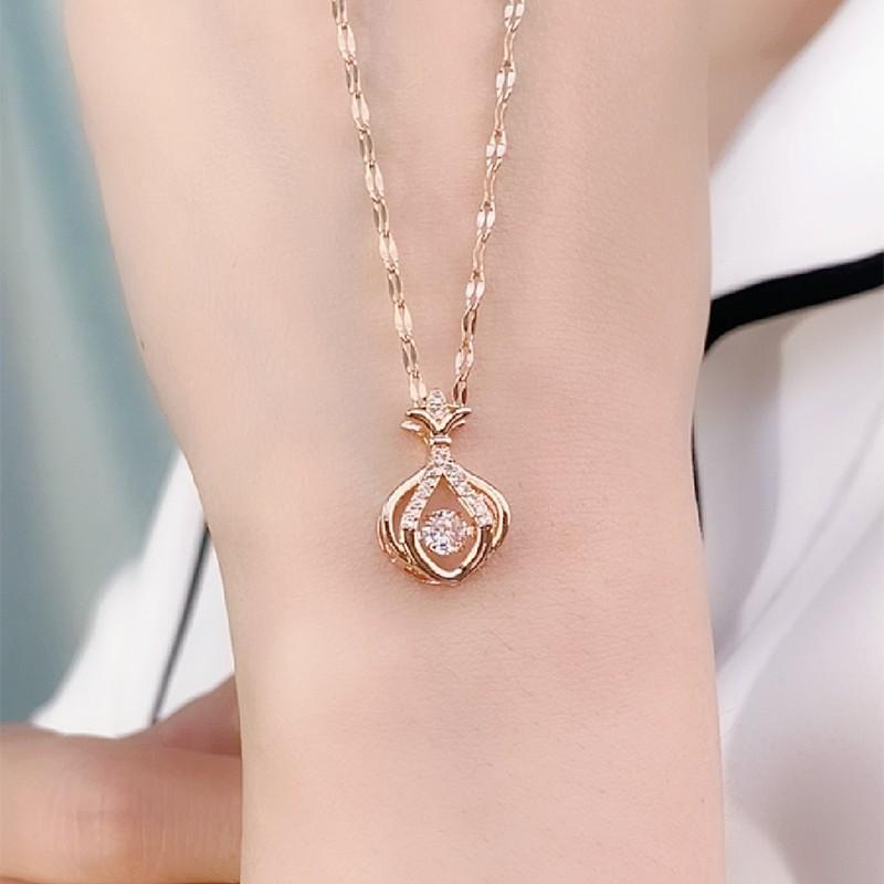 Titanium Steel Necklace Female, New Popular Sachet Pendant Design Sense Ins Style Simple Jewelry