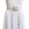 Hollow Pearl Waist Chain Elastic Band Beadeds Body Chain Fashion Pearl Waist Belt  Coat
