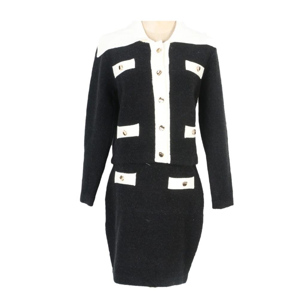 Knitted Socialite Color Block Cardigan & Skirt Set - Autumn/Winter 2024