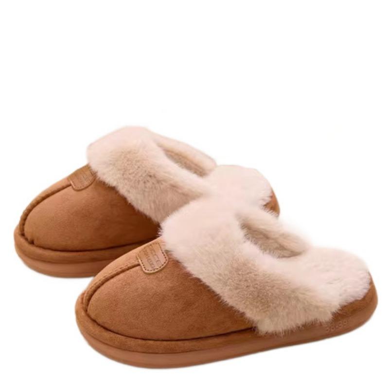 New High-end Cotton Slippers Women's Winter Plush Warm Home Indoor Couple Men's Home Thick Bottom Non-slip
