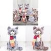 Cat Plush Toy With Scarf 28cm Soft Polyester Collectible Home Decor For Kids And Adults