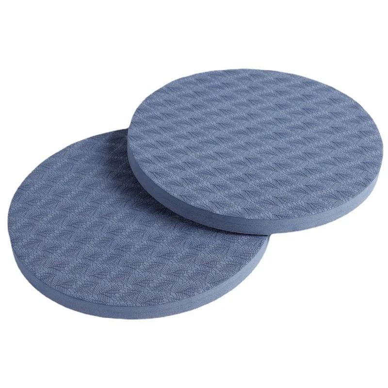 

2PCS/Set Portable Small Round Knee Pad Yoga Mats Flat Support Pad Elbow Knee Wrist Protection Non-slip Yoga sport fitness mat темно-синього кольору