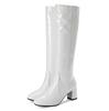 Autumn Winter Knee High Boots Women Black Red Patent Leather Women High Boots Luxury Casual Heels Fashion Long Party Shoe Female