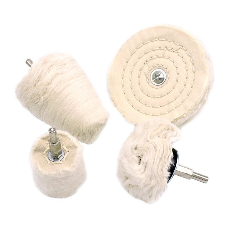 Mirror Finish Polishing Set: Cloth & Wool Wheels, Shank, Compound Wax, Beeswax for Metal & Jade