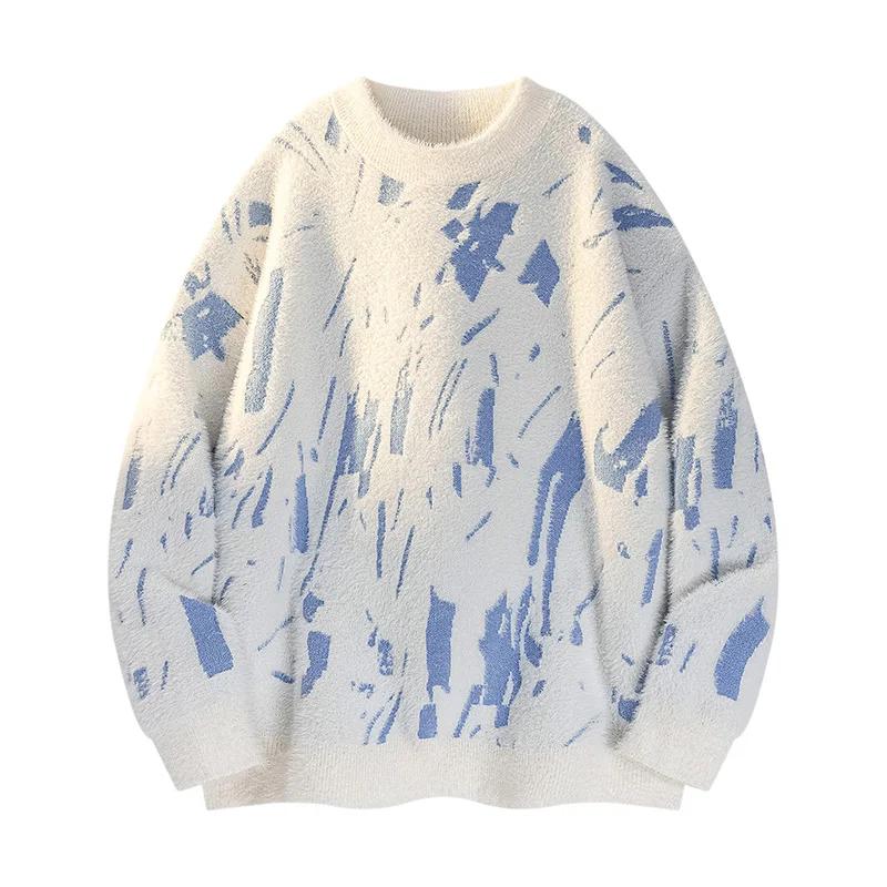 

Осенний мужской модный жаккардовый свитер Мужской повседневный пуловер с круглым вырезом Вязаный однотонный свитер Зимняя мода Мужской трикотаж Верхняя одежда XXL бежевый