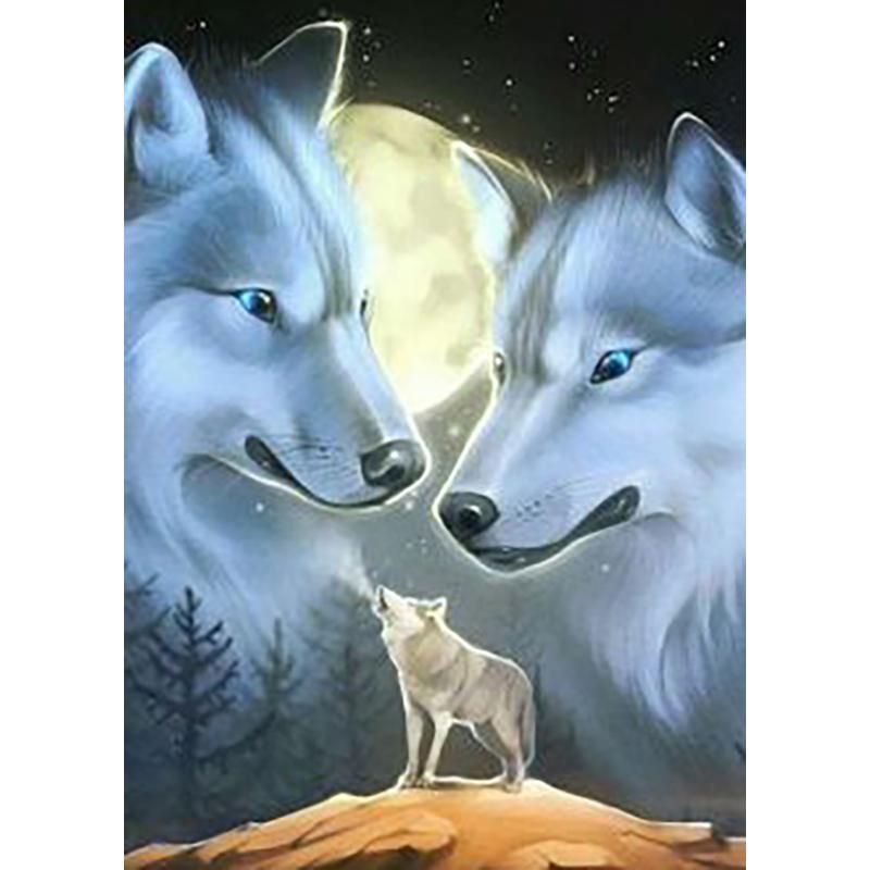 Diy Wolf 5D Diamond Painting Full Round Drill Animal Diamond Embroidery Cross Stitch Kit Mosaic Home Decor Wall Art Gift