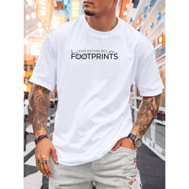 European sizes Men'S T-Shirt | Outdoor Eco-Style Print Design, Breathable, Summer, Machine-Washable, Regular-Fit, Casual Style, Crew Neck