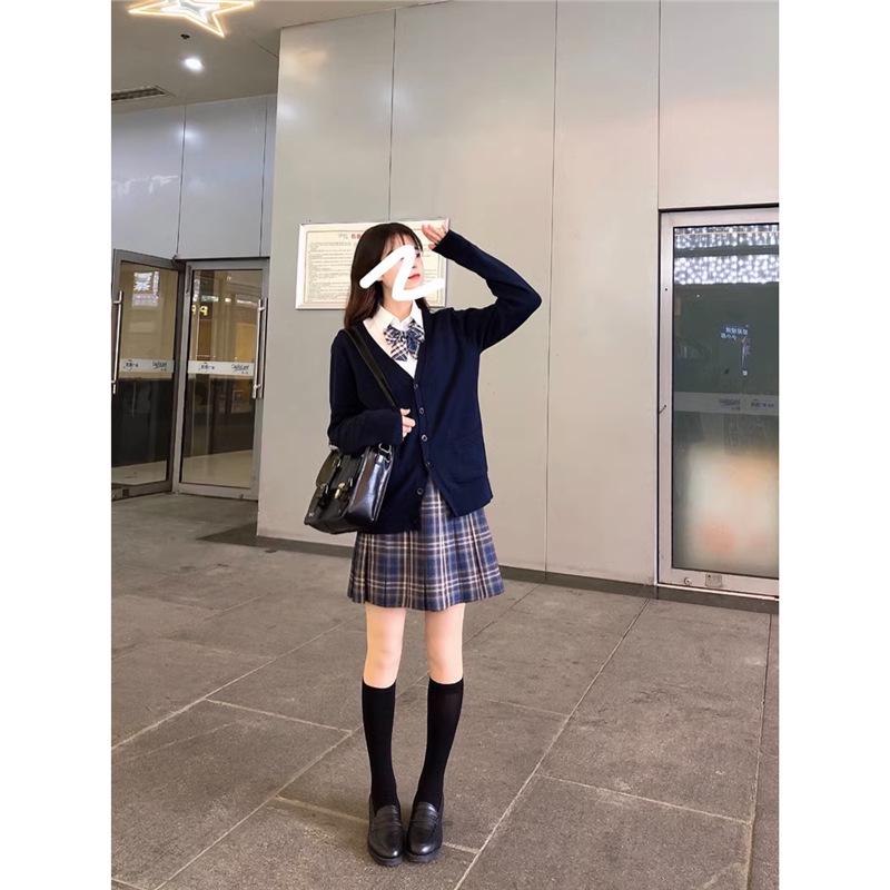 Japanese JK Knitted Cardigan - Autumn/Winter Solid Color Campus Style Loose Sweater Jacket JK Uniform