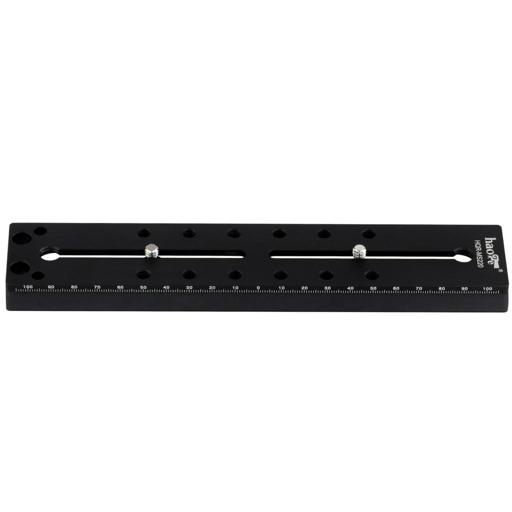 Haoge 220mm Rapid Connect Long Sliding Quick Release Plate for Manfrotto and Tripod Fluid Video Heads MVH500AH, MVH500A, MVH502AH, MVH502A, 501HDV,