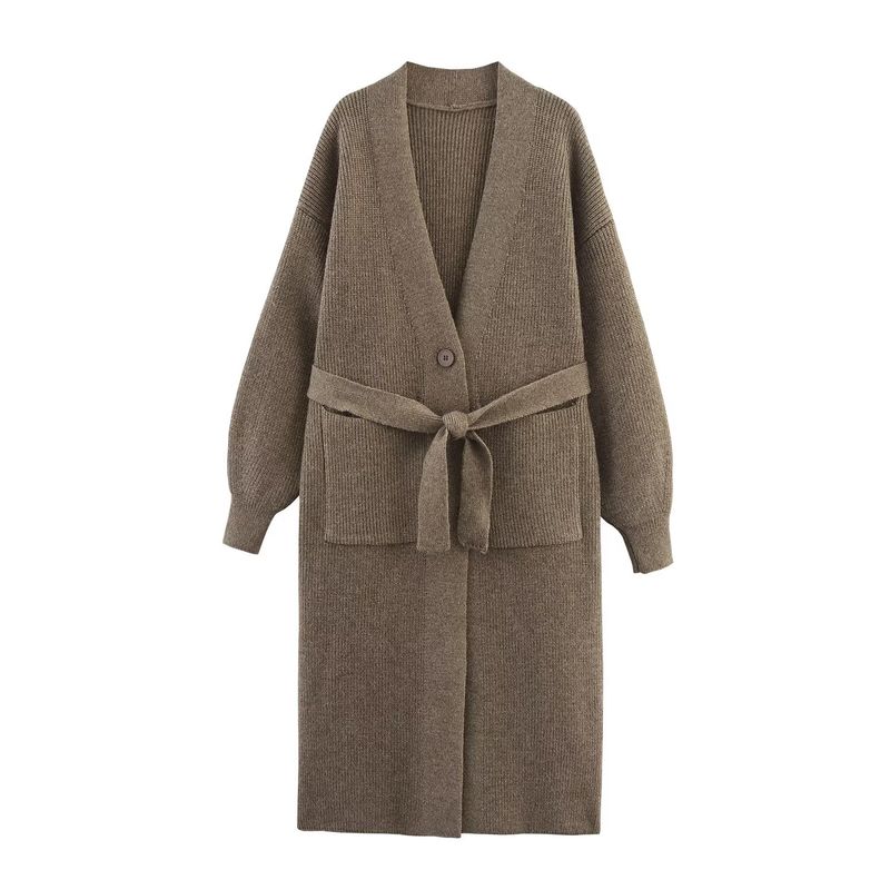 Araltay Autumn New Women's Clothing Fashion Style Fashion All-Match Casual Style Gold Thread Belt Knitting Overcoat