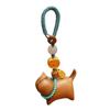 Lanyard Hang Ornament Sandalwood Phone Charm Creative Lucky Cat Keychain  Accessories