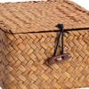 Panier en osier fonctionnel avec couvercle pour organiser les jouets, les vêtements et les articles ménagers Fabriqué à partir de matériaux durables et respirants
