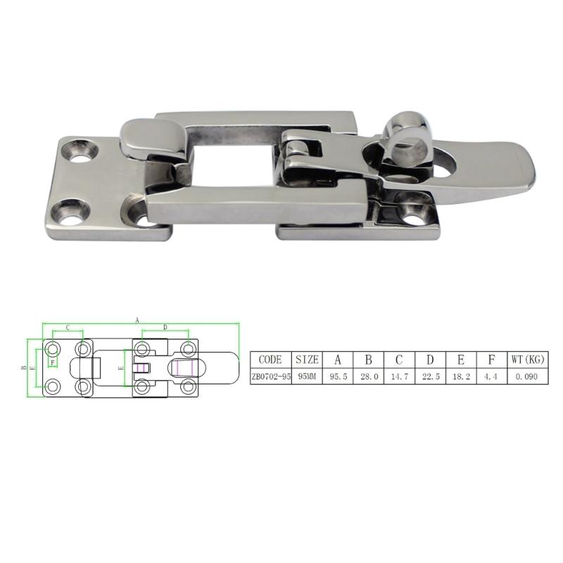 Stainless Boat Locker for Fishing Flatable Boat Anti-Rattle Fastener Clamp Marine Boat Door Lock Catch