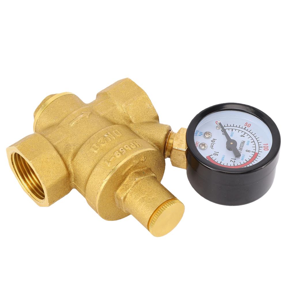 Water Pressure Regulator DN20 3 4 Inch Thread Light Duty Brass Water Pressure Reducing Valve with Filter and Gauge for