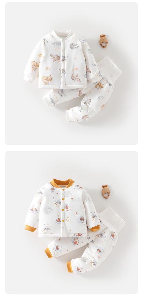 Infant Winter Set: Padded Cotton Baby Clothes for Boys, Autumn/Winter Warmth