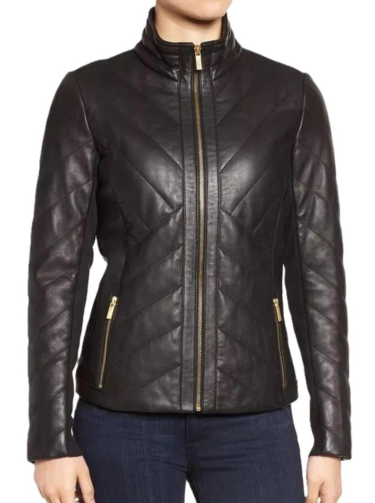New Leather Jacket Women's Black Biker Stylish Handmade Lambskin Casual Motorcycle