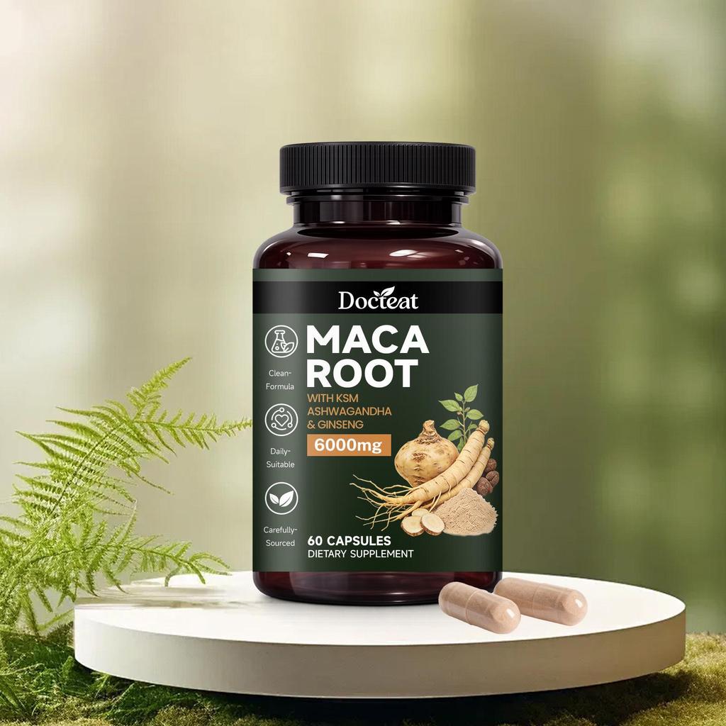 DOCTEAT Maca Ginseng Energy Boost Capsules Dietary Supplement