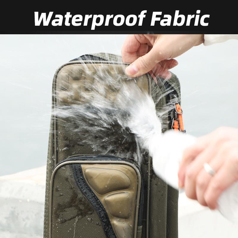 Angelruten-Tasche, Multifunktional, Großes Fassungsvermögen, Wasserdichte Angeltasche, Verstärkte Meeresruten-Tasche, Angelgeräte-Tasche ohne Rollenfach, Köder, Flussangel-Tasche