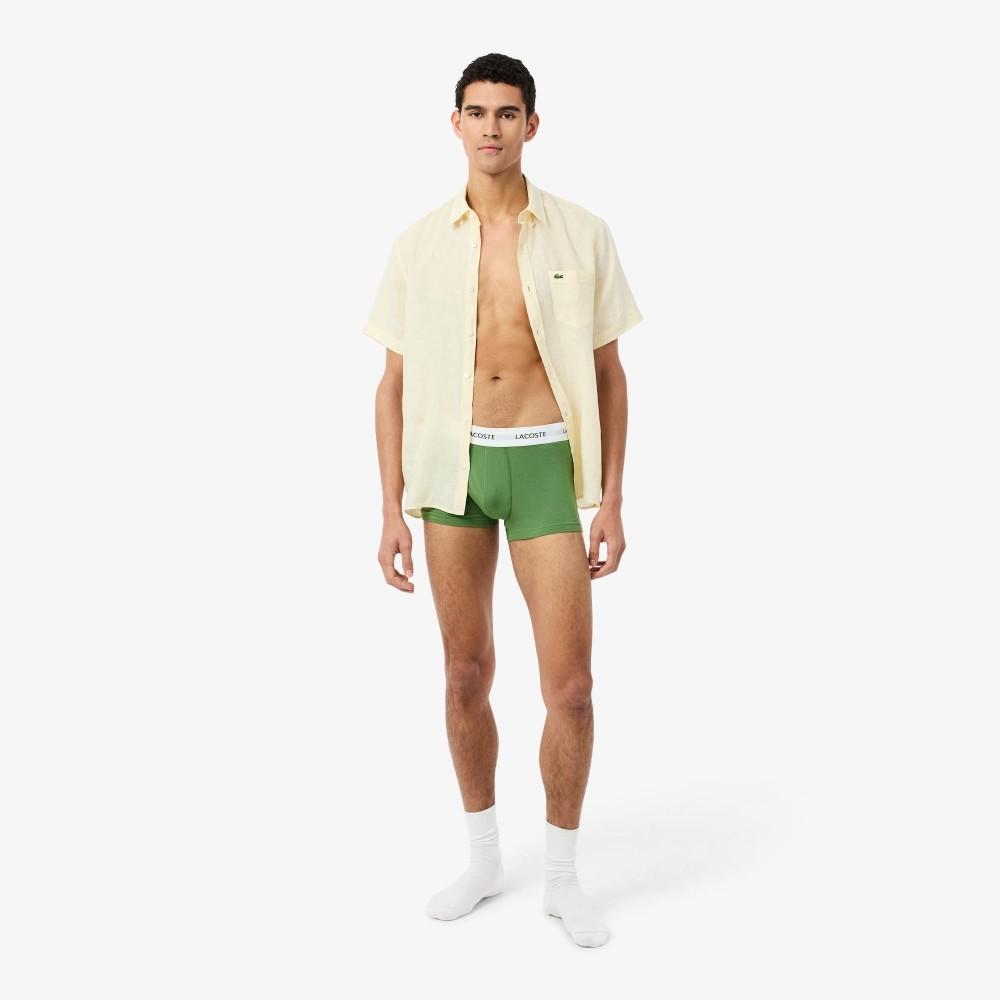 [lacoste] Men's White Band 3-Pack Boxer Briefs 5H5150-56G3IA