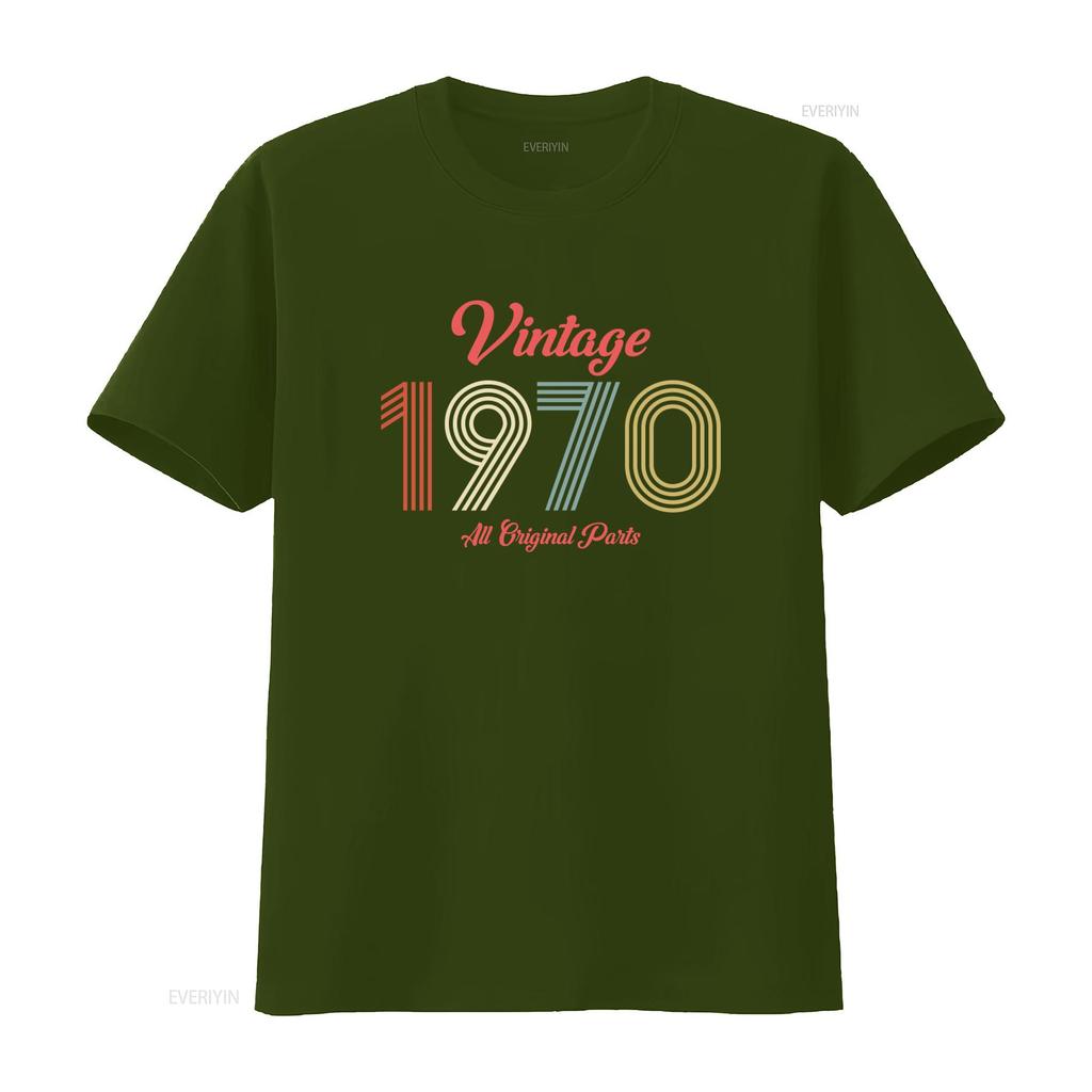 Vintage 1970 1974 Original Part T Shirt Retro Style 50th Birthday For Unisex Vintage Graphic Top For Everyday Wear