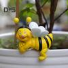 2 Pcs Bee Planter Ornament Hanging Bee Sculpture Resin Cartoon Honeybee Figurine for Potted Plants Flower Pot Edge Decor