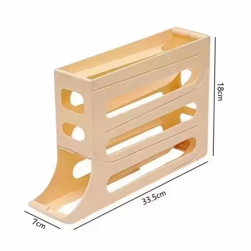 4-Layer Rotating Egg Holder for Refrigerator, Space-Saving Kitchen Fridge Storage Rack