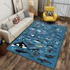 Diverse dolphin species illustrated carpet Yoga living room room decor children's crawling mat doormat area rug games mat