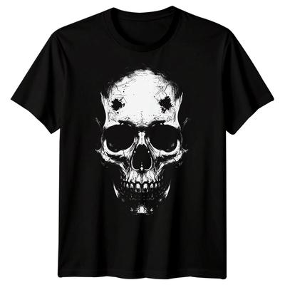 Skull Grunge Art Skulls Mens 100% Cotton T-shirt Mens Tees Top Distressed Graphic