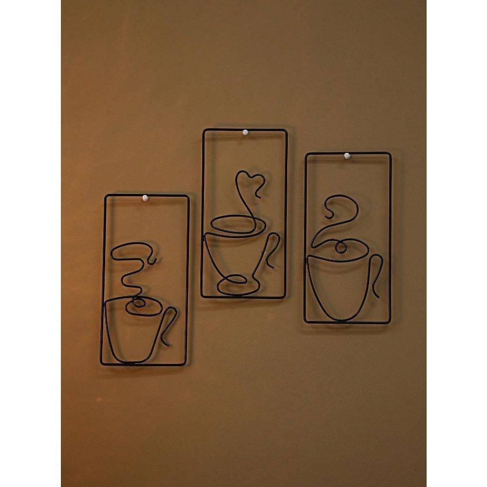 Wall Mounted Black Iron Art Minimalist Home Decor Indoor Outdoor Hanging Ornament