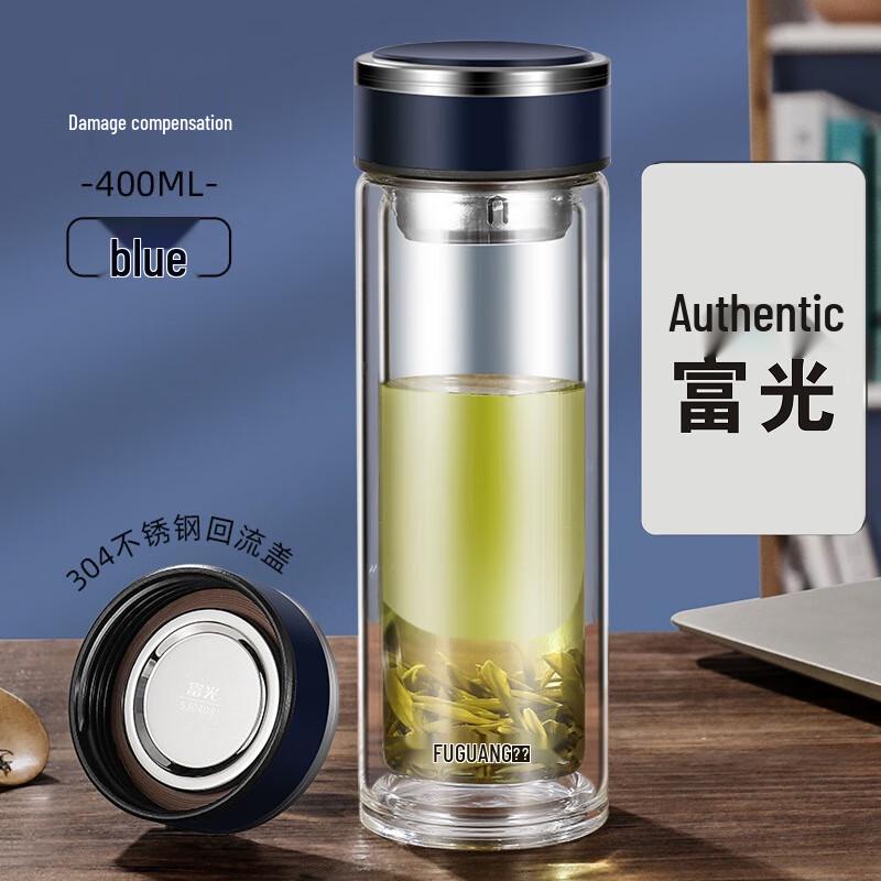 

Fuguan Double-Wall Borosilicate Glass Cup with Lid 400ml