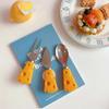 Super Cute Cheese Knife and Fork Cute Breakfast with Butter Cake Bread Dessert Fork