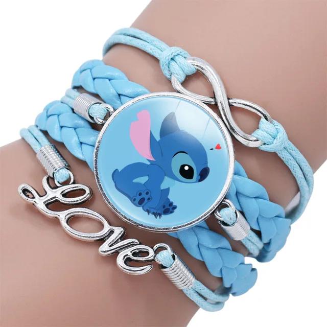 New  Lilo & Stitch Cartoon Bracelet Anime Figure Stitch Soft Leather Wristband Accessories Girls Kids Cute Jewelry Gifts