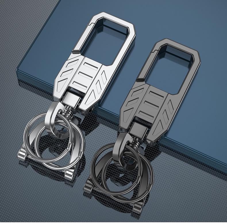High-End Metal Car Keychain Pendant for Men - Luxury Gift Key Ring