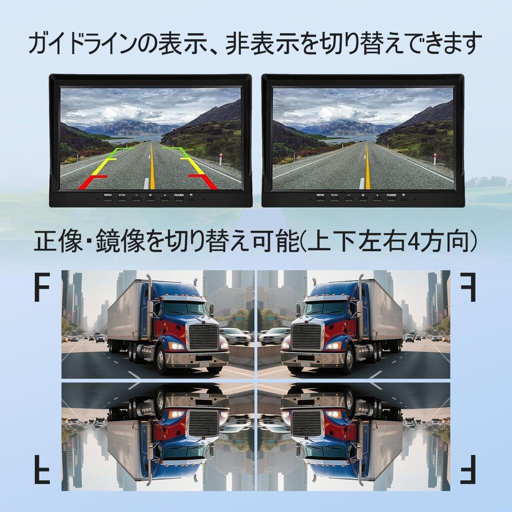 Stynxro Backup Camera Monitor 2 Backup Backup AHD Screen Split Display Function Set Cameras, 7-inch Monitor, Split-Screen Display, 1080P,