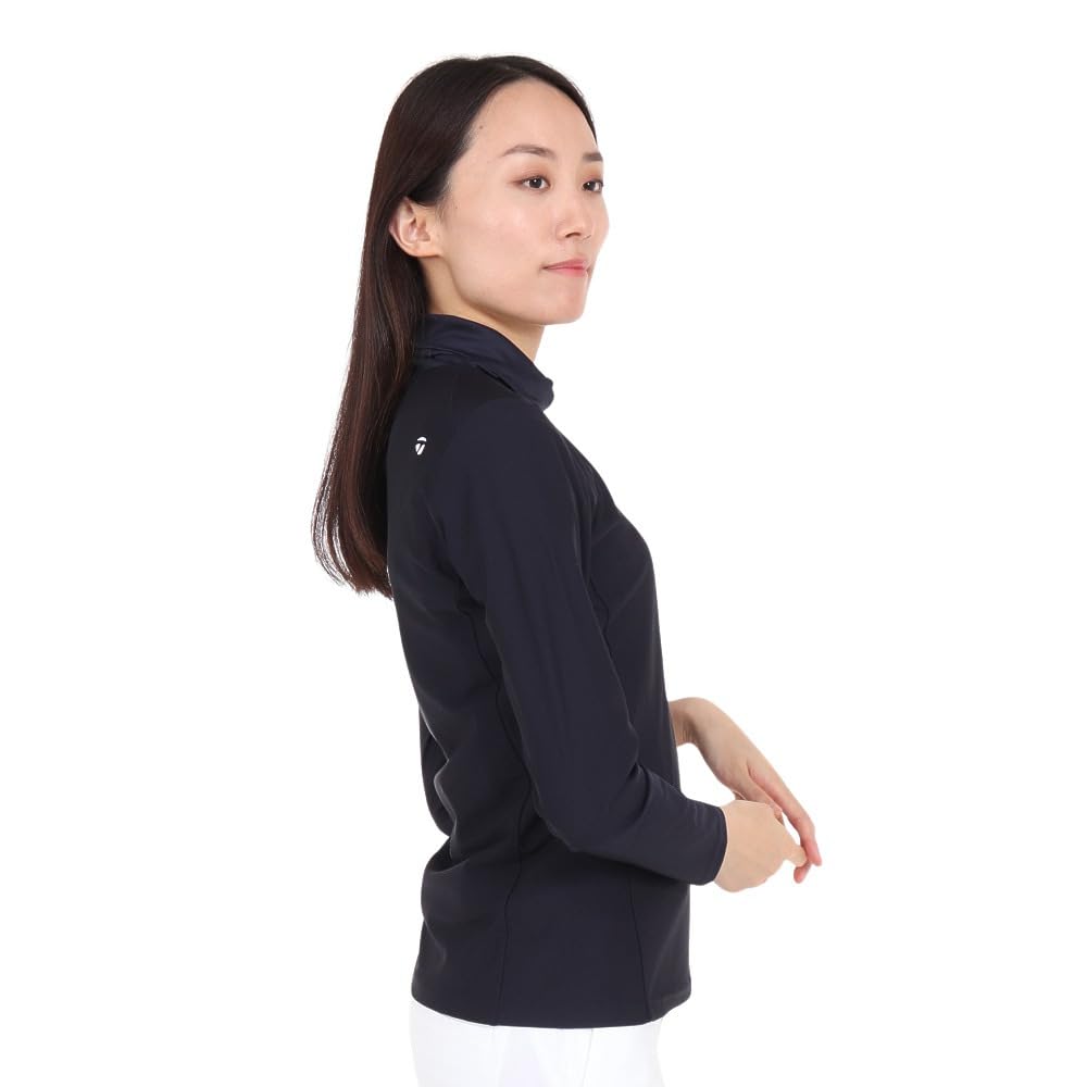 TaylorMade Club TM High Neck Long Sleeve Mock Shirt, Navy, Size S, Women's, 2023FW, TL147