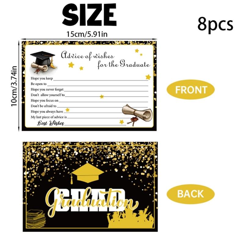 8Pcs Elegant Graduation Greeting Cards High Quality Paper Card Greeting Card Ideal For Expressing Congratulation